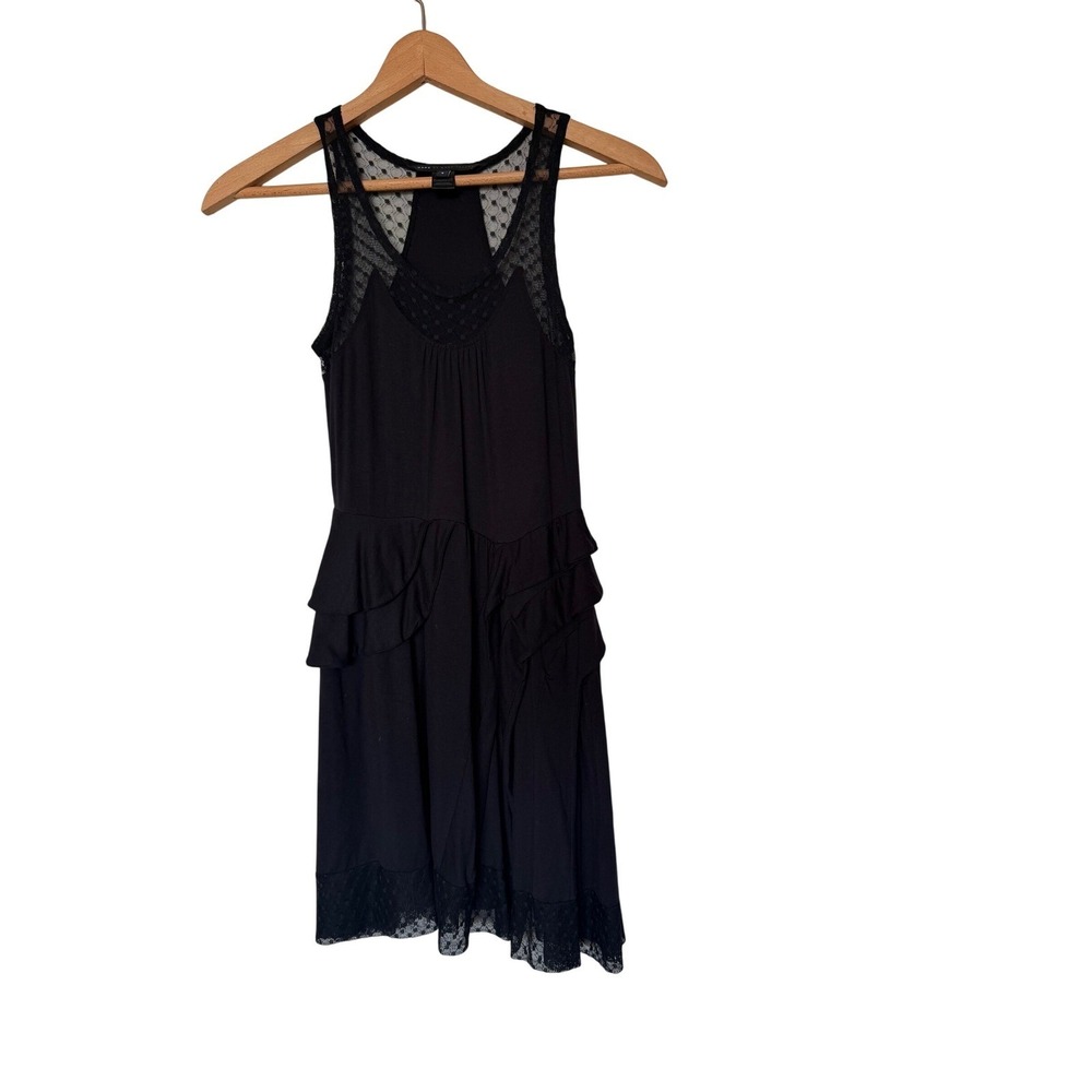 Marc By Marc Jacobs Dress Womens S M193669 Black Lace Racerback Ruffle EUC